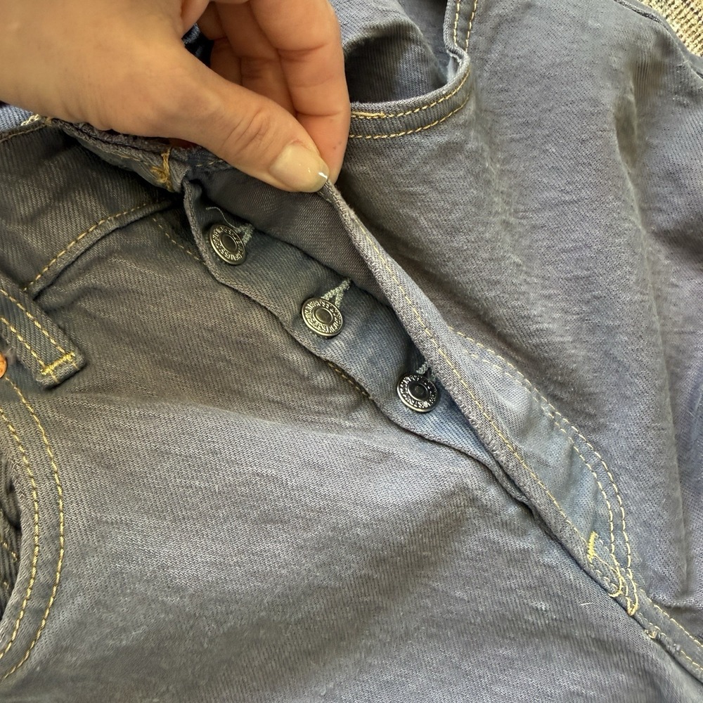Levis Ribcage Straight Jean Size W24 L27 Gray High Rise Button Fly Cropped Retro - Picture 3 of 13